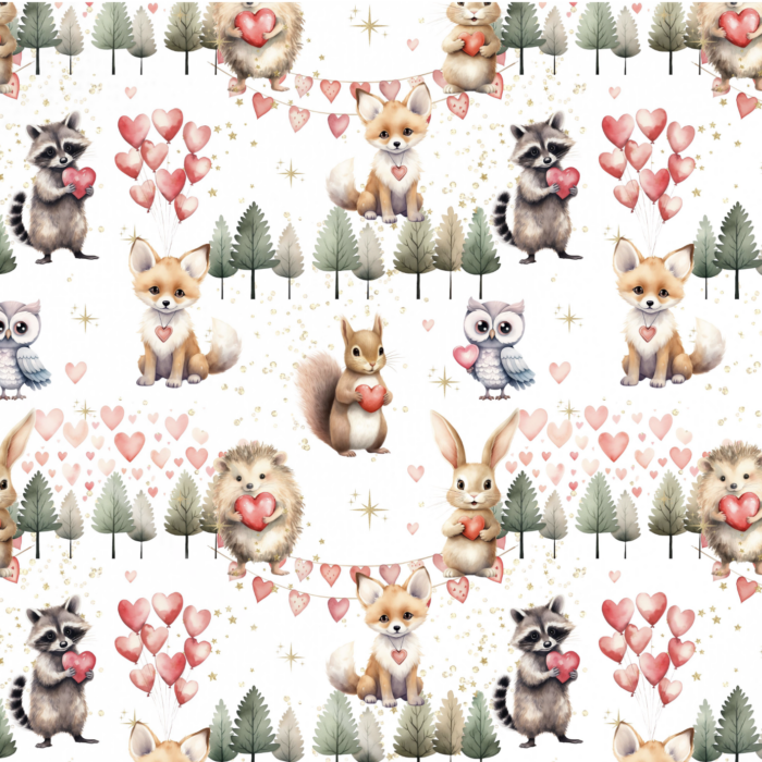 Tissu Exclusif Amour Animaux de la Foret, 11 tissus au choix