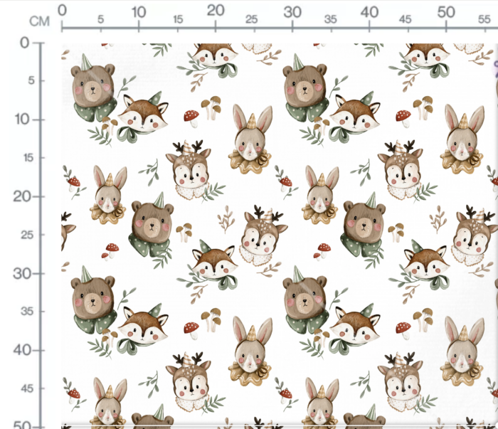 Tissu Imprimé Animaux de La Foret Festive, 10 tissus au choix – Image 3