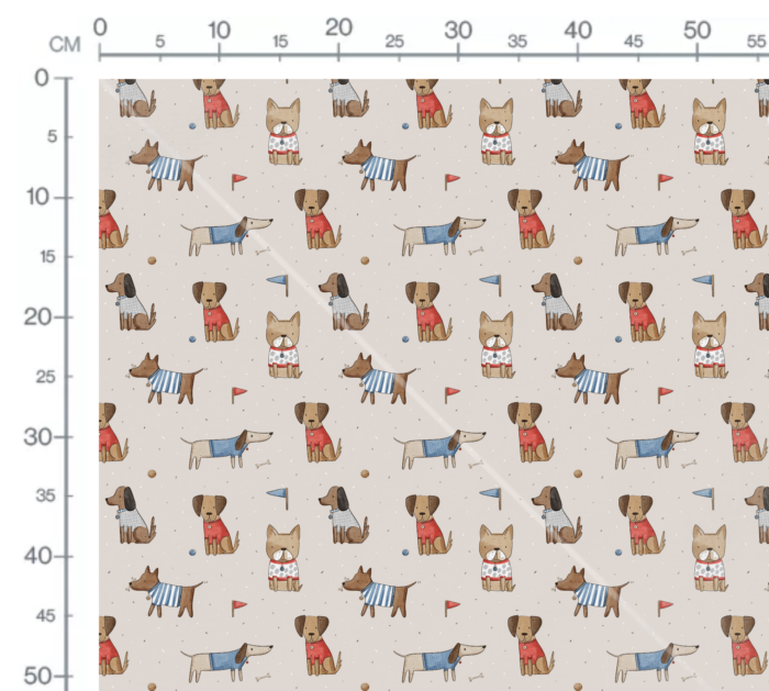 Tissu Imprimé Chiens en Tshirt, 10 tissus au choix – Image 3