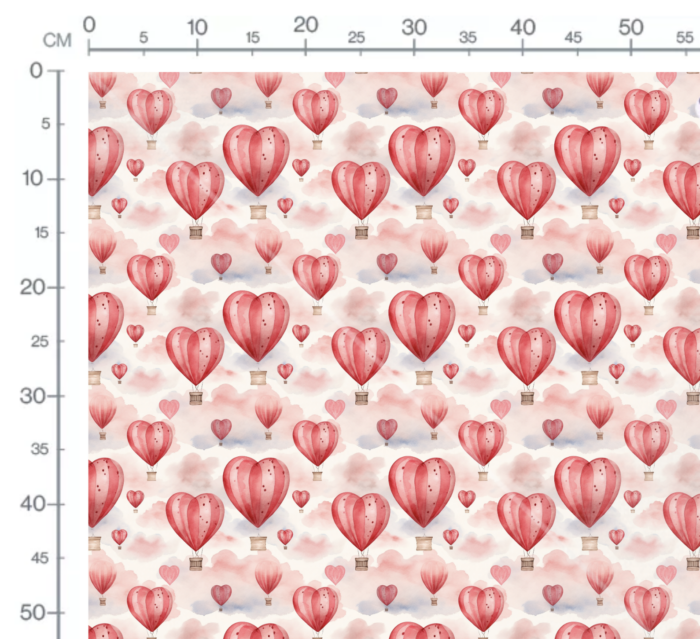 Tissu Imprimé Coeur Ballons Rouges, 11 tissus au choix – Image 3