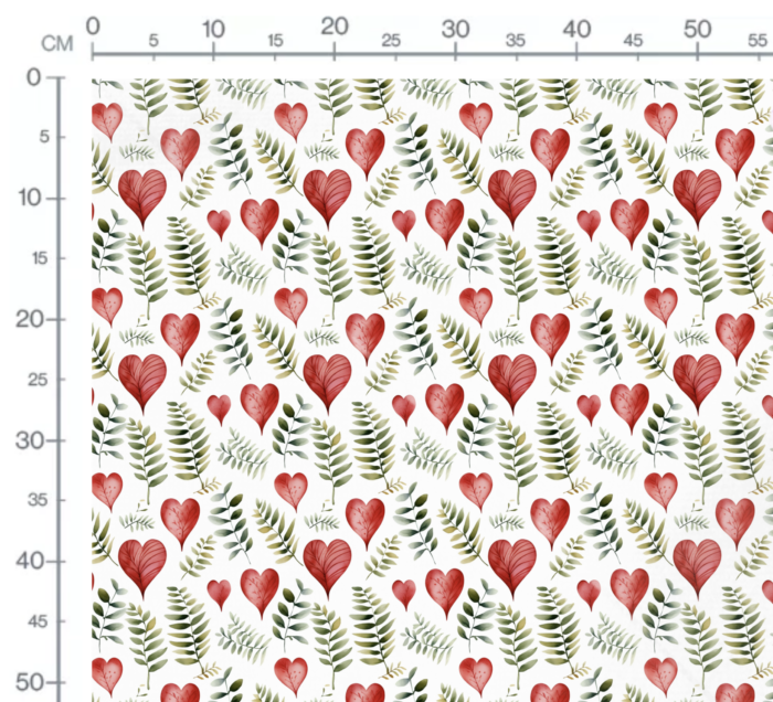 Tissu Imprimé Coeurs et Feuilles, 11 tissus au choix – Image 3