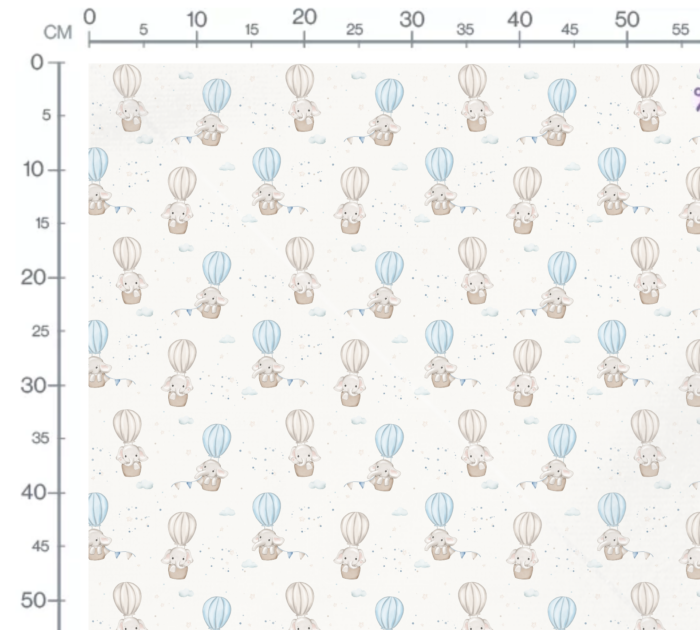 Tissu Imprimé Elephant Ballon, 10 tissus au choix – Image 3