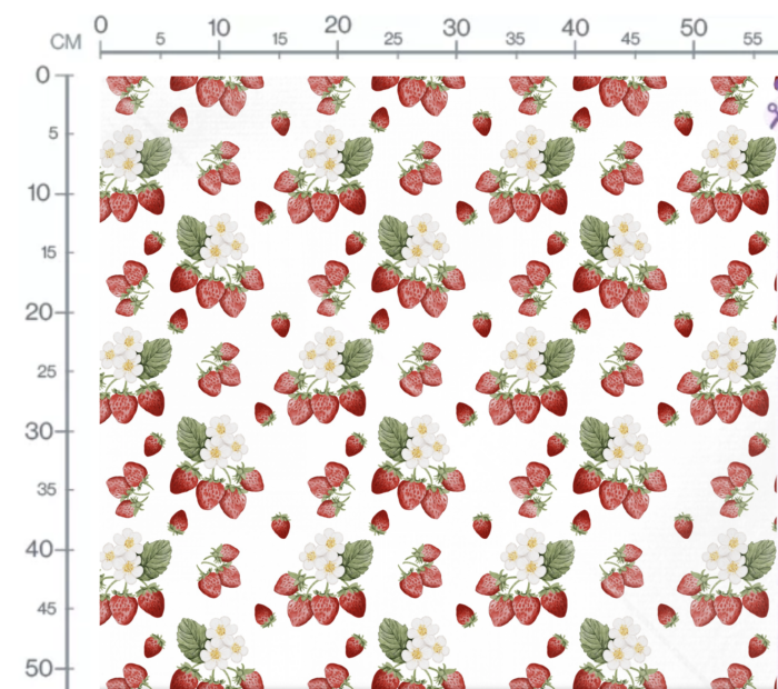 Tissu Imprimé Fraises Fleuries Blanc, 10 tissus au choix – Image 3