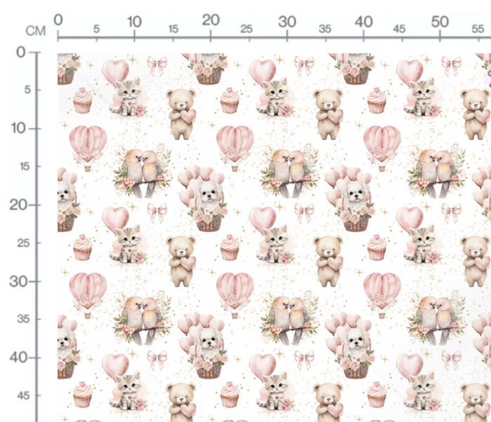 Tissu Exclusif Saint Valentin Animaux Mignons, 11 tissus au choix – Image 3