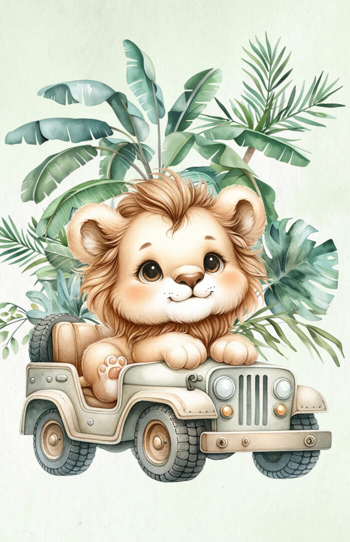 Panneau Couverture Lion Mignon Safari, 2 tailles