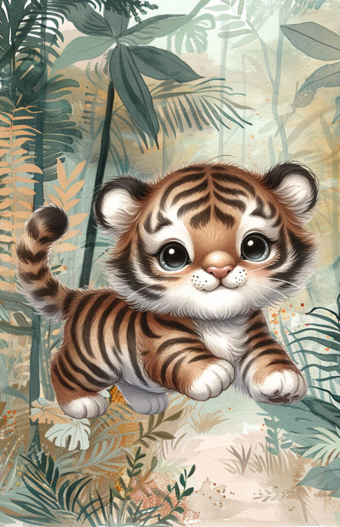 Panneau Couverture Tigre Mignon Jungle, 2 tailles