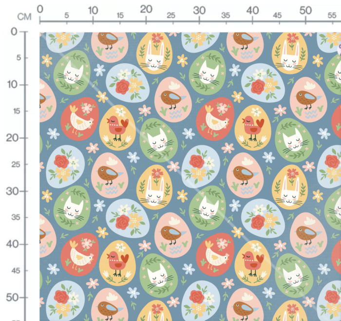 Tissu Imprimé Animaux Oeufs de Paques, 10 tissus au choix – Image 3