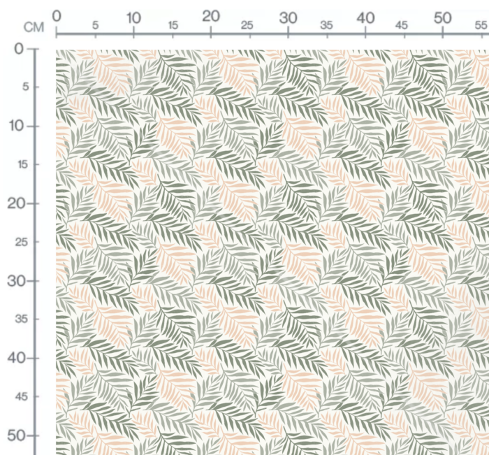 Tissu Imprimé Boho Feuilles Palmier Pastel, 10 tissus au choix – Image 3