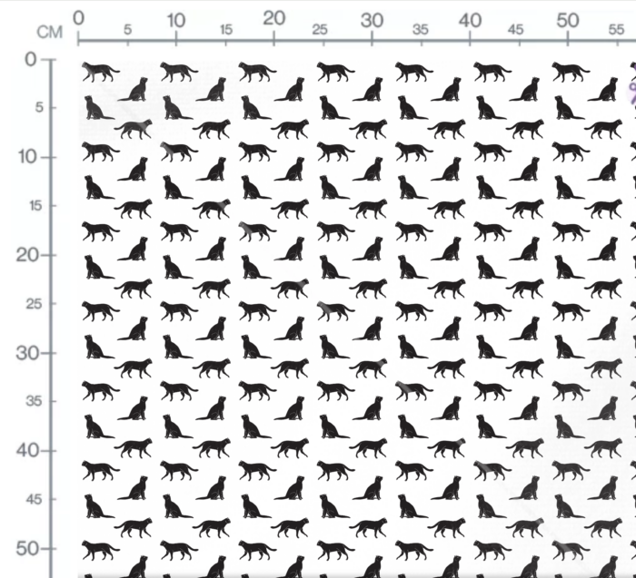 Tissu Imprimé Chat Noir Grace, 10 tissus au choix – Image 3