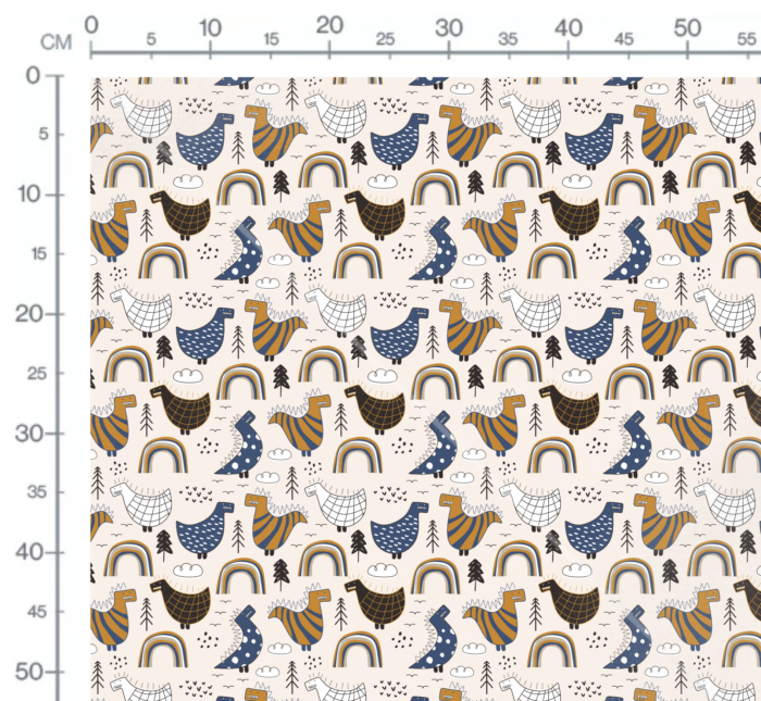 Tissu Imprimé Dino Rigolo Arc-en-ciel, 10 tissus au choix – Image 3