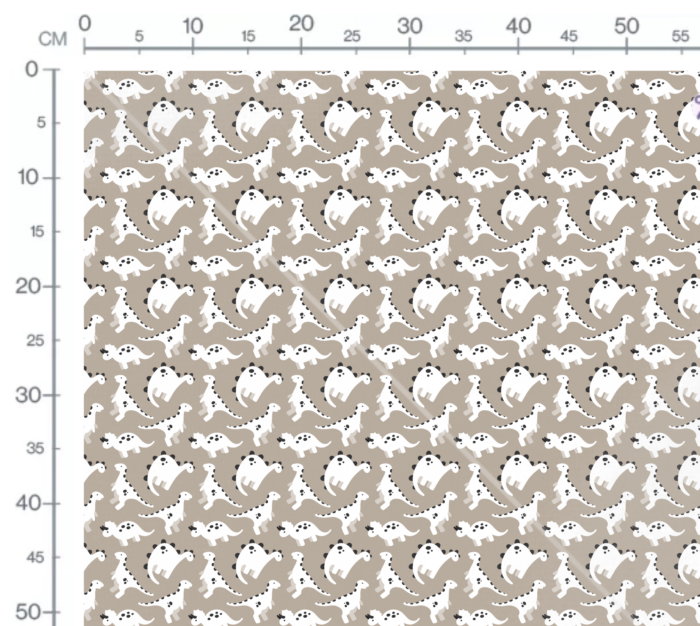 Tissu Imprimé Dinosaure Blanc et Noir, 10 tissus au choix – Image 3