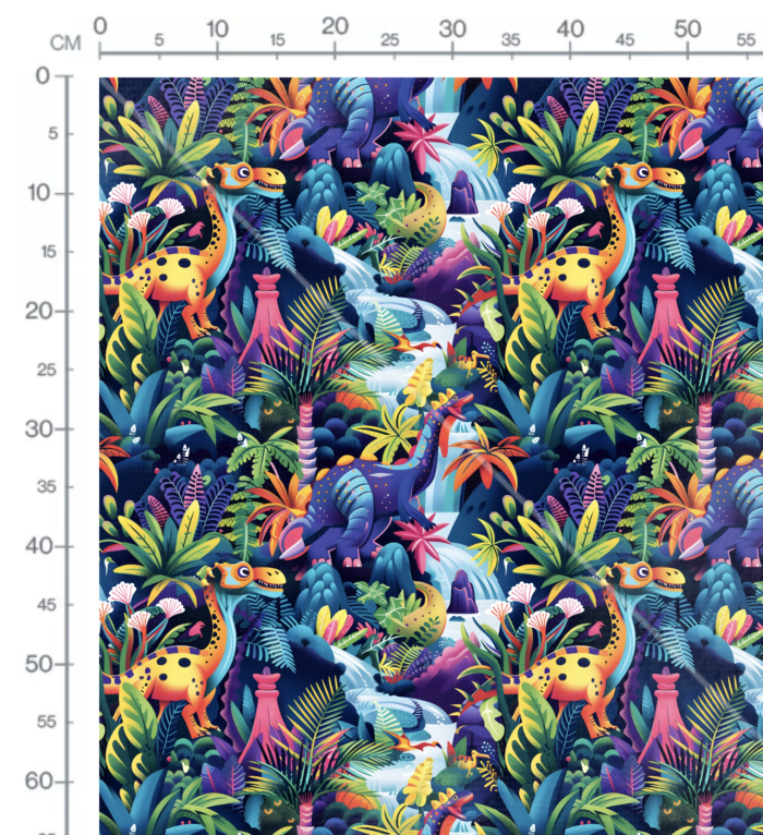 Tissu Imprimé Dinosaure 3d Cascade, 10 tissus au choix – Image 3