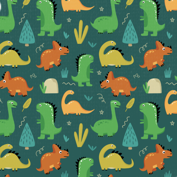 Tissu Imprimé Dinosaure Couleurs Foret, 10 tissus au choix