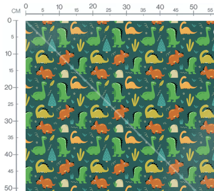 Tissu Imprimé Dinosaure Couleurs Foret, 10 tissus au choix – Image 3