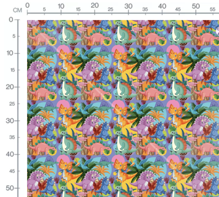 Tissu Imprimé Dinosaure Couleurs Violet, 10 tissus au choix – Image 3