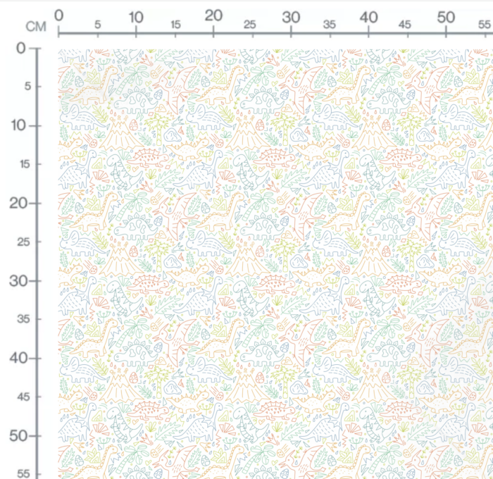 Tissu Imprimé Dinosaure Dessin Couleurs, 10 tissus au choix – Image 3
