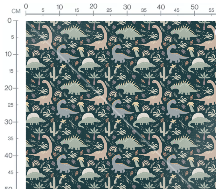 Tissu Imprimé Dinosaure Feuille Vert, 10 tissus au choix – Image 3