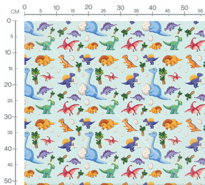 Tissu Imprimé Dinosaure Mignon Oeufs, 10 tissus au choix – Image 3