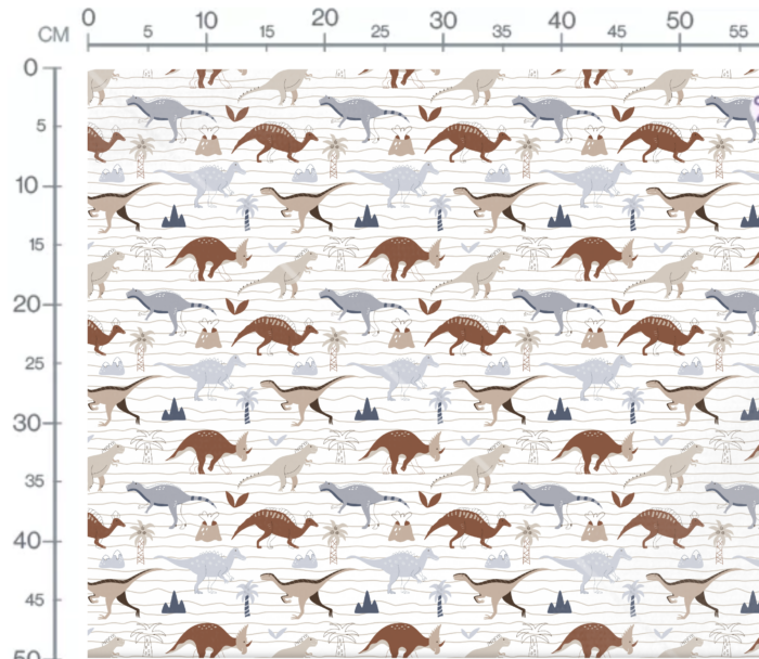 Tissu Imprimé Dinosaure Pastel Rayures, 10 tissus au choix – Image 3