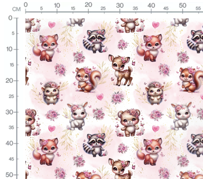 Tissu Exclusif Animaux de la Foret Rose, 10 tissus au choix – Image 3