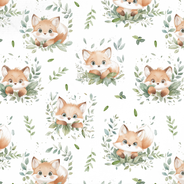 Tissu Exclusif Renard et Feuilles, 11 tissus au choix