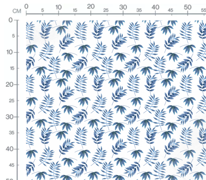 Tissu Imprimé Feuille Tropicale Bleu et Blanc, 10 tissus au choix – Image 3