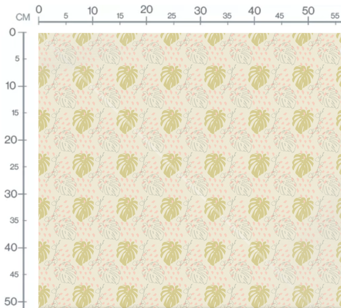 Tissu Imprimé Feuille Tropicale Pastel Khaki, 10 tissus au choix – Image 3