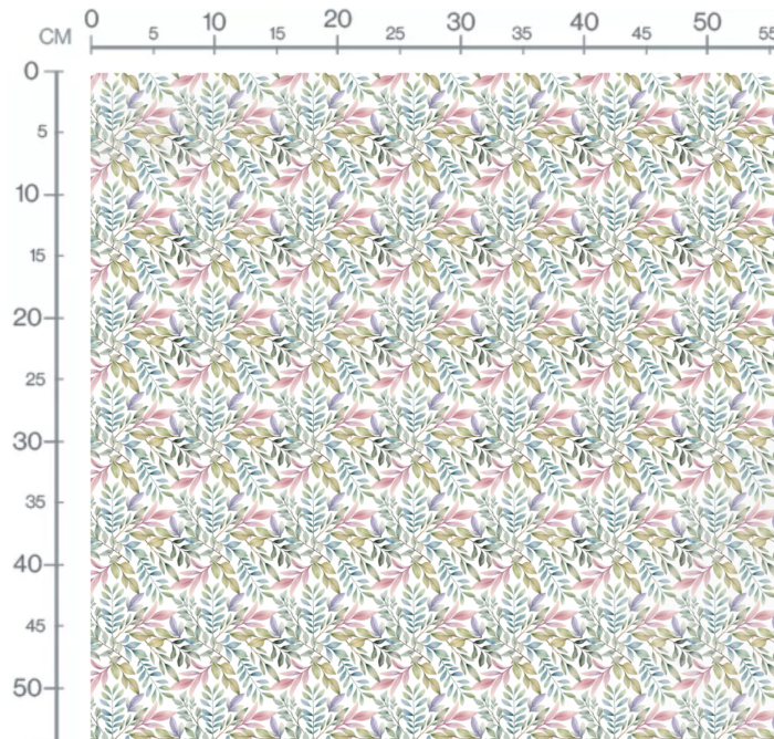 Tissu Imprimé Feuilles Roses Vertes Petites, 10 tissus au choix – Image 3