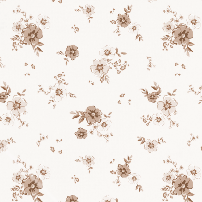 Tissu Imprimé Fleurs Delicatesse Sepia, 10 tissus au choix