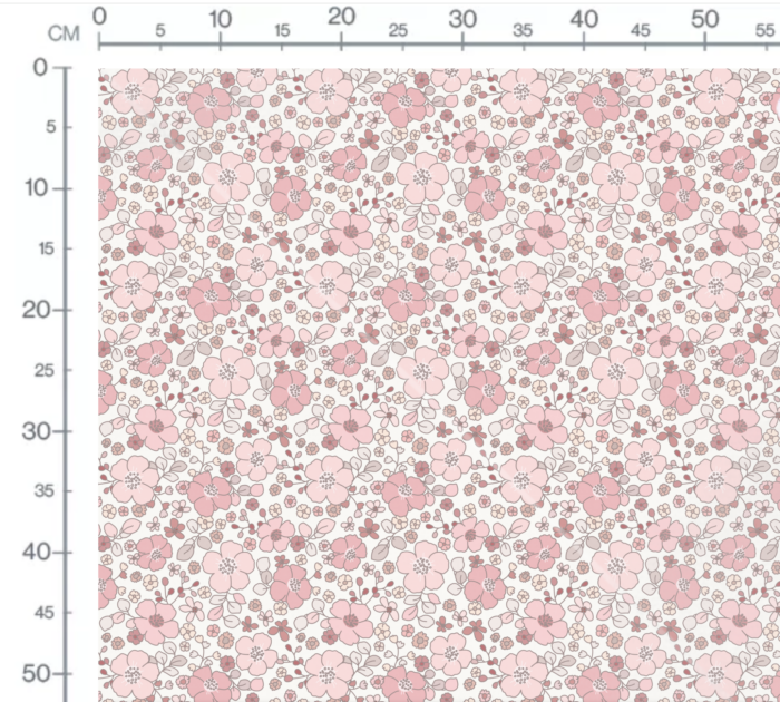 Tissu Imprimé Fleurs Serenite Rose Blanc, 10 tissus au choix – Image 3