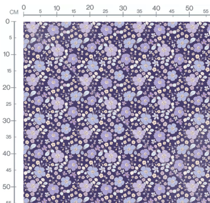 Tissu Imprimé Fleurs Serenite Violet, 10 tissus au choix – Image 3
