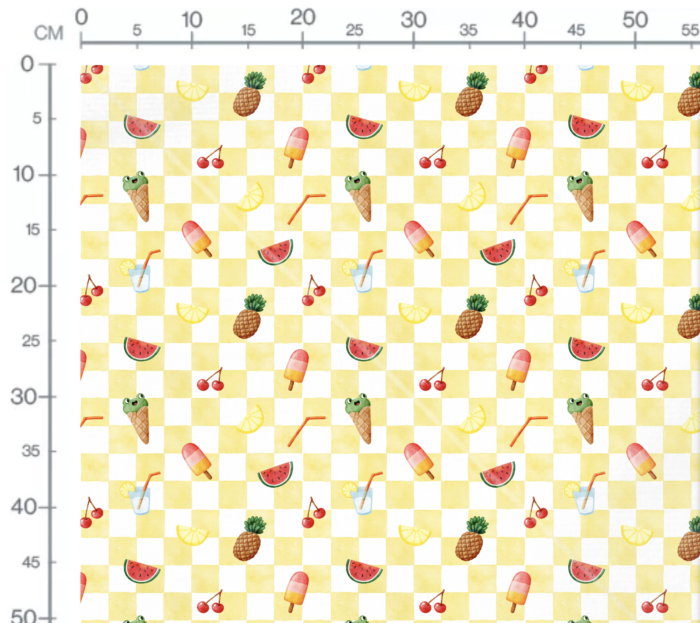 Tissu Imprimé Fruits Glace Damier, 10 tissus au choix – Image 3