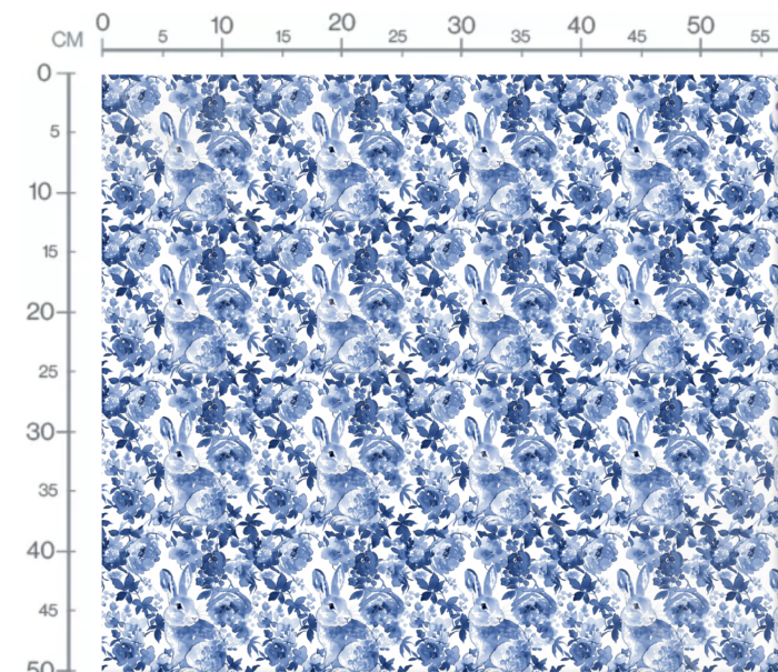 Tissu Imprimé Lapin Aquarelle Bleu, 10 tissus au choix – Image 2