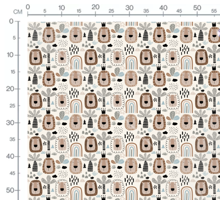 Tissu Imprimé Lion Palmier Pastel, 10 tissus au choix – Image 3