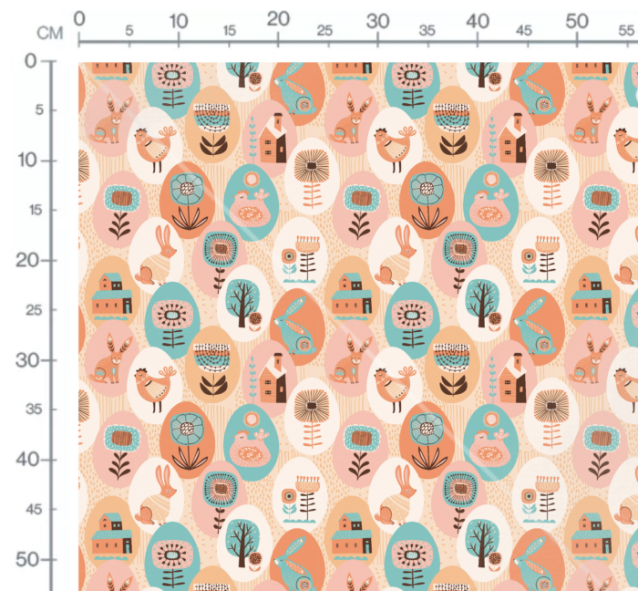 Tissu Imprimé Oeufs de Paques Folk, 10 tissus au choix – Image 3