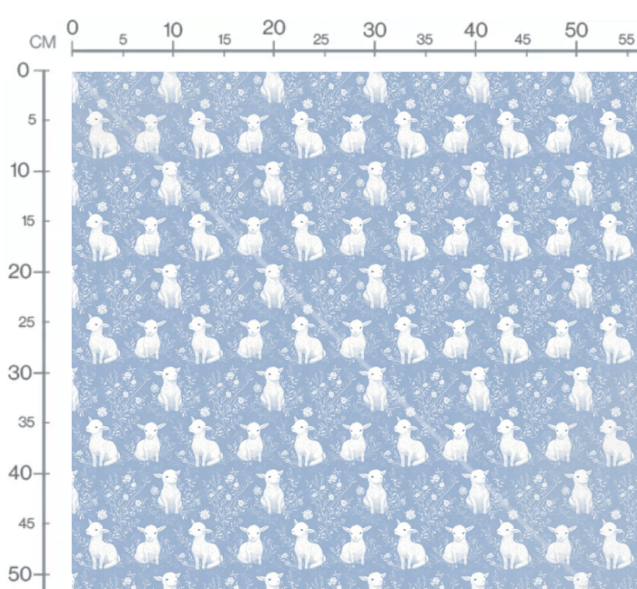 Tissu Inspiration Toile de Jouy Agneau Bleu, 11 tissus au choix – Image 3