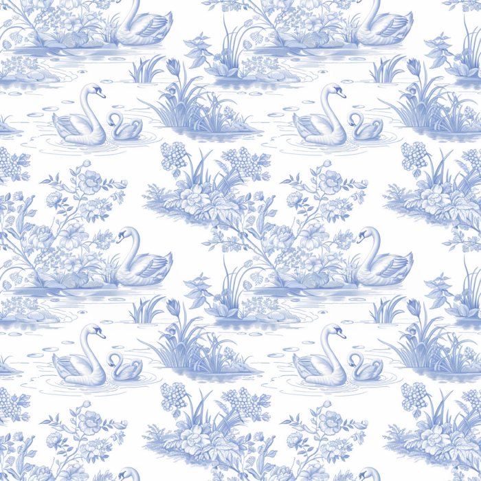 Tissu Inspiration Toile de Jouy Cygne Bebe, 11 tissus au choix