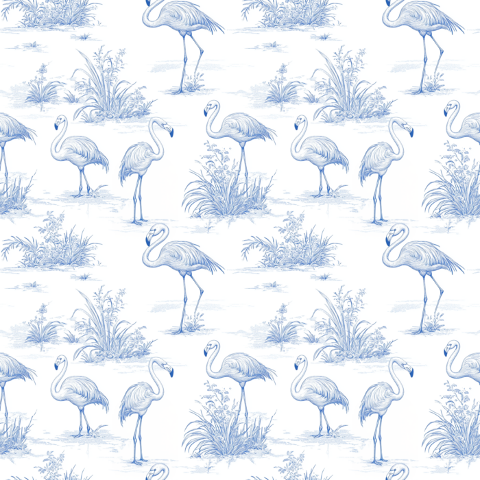 Tissu Inspiration Toile de Jouy Flamant Rose, 11 tissus au choix