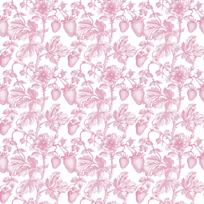 Tissu Inspiration Toile de Jouy Fraises Blanc, 11 tissus au choix