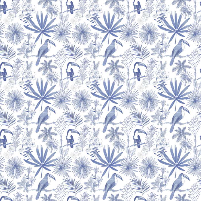 Tissu Inspiration Toile de Jouy Toucan, 11 tissus au choix