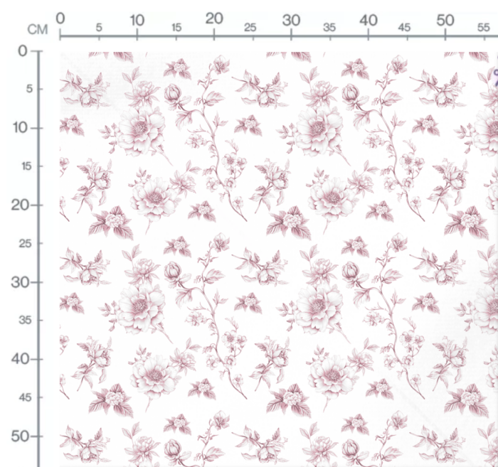 Tissu Inspiration Toile de Jouy Fleurs Serenite Rose, 11 tissus au choix – Image 3