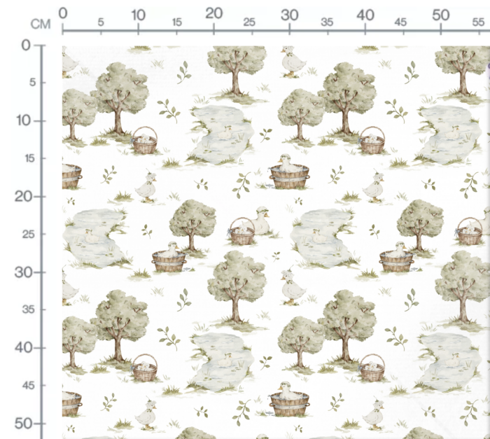 Tissu Imprimé Canard Campagne Blanc, 10 tissus au choix – Image 3
