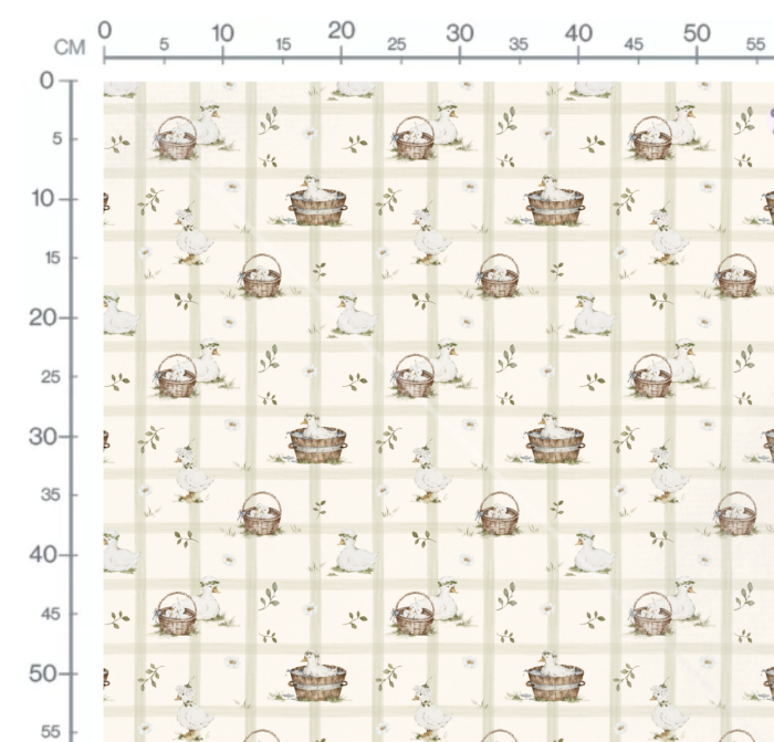 Tissu Imprimé Canard Vichy Vert, 10 tissus au choix – Image 3
