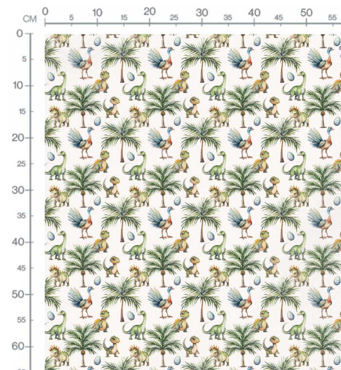 Tissu Imprimé Dino et Palmiers, 10 tissus au choix – Image 2