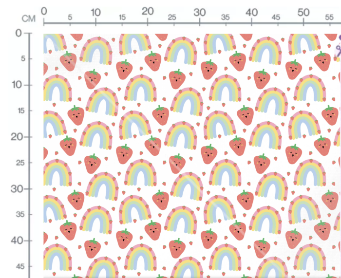 Tissu Imprimé Fraises Arc-en-ciel, 10 tissus au choix – Image 3