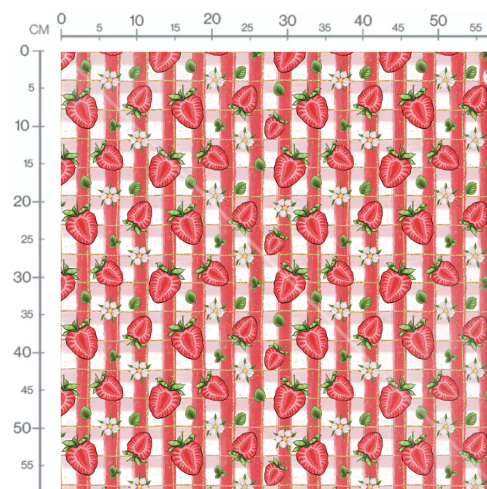 Tissu Imprimé Fraises Carreaux Rouge, 10 tissus au choix – Image 3