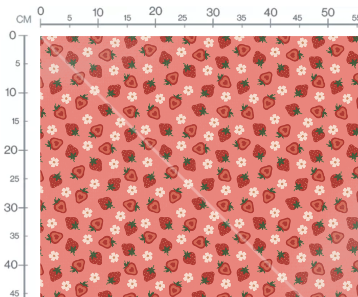 Tissu Imprimé Fraises Coeurs Rose, 10 tissus au choix – Image 3