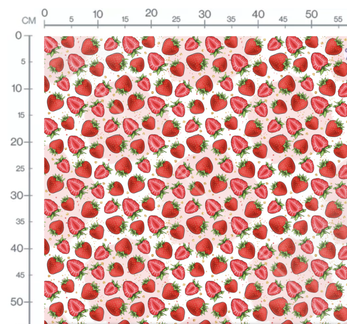 Tissu Imprimé Fraises et Paillettes, 10 tissus au choix – Image 3