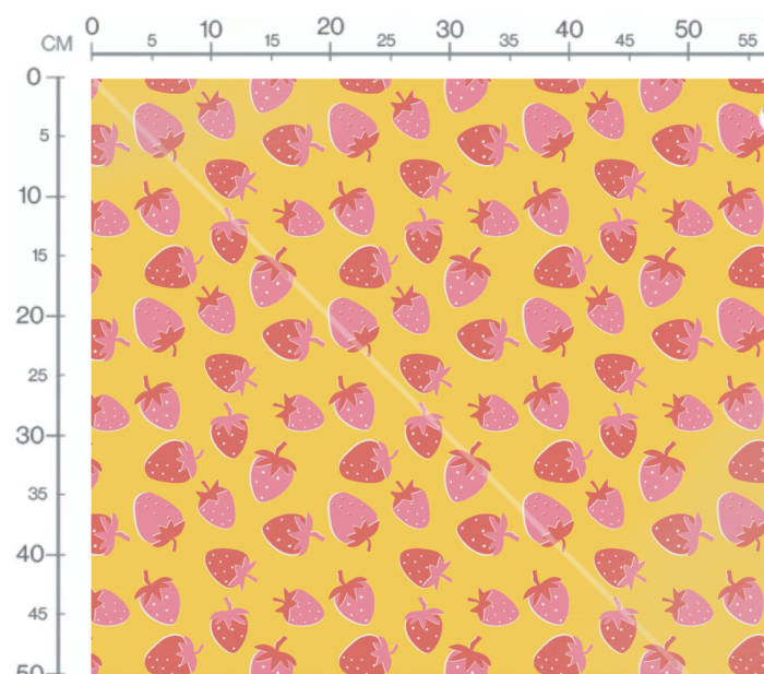 Tissu Imprimé Fraises Jaune, 10 tissus au choix – Image 3