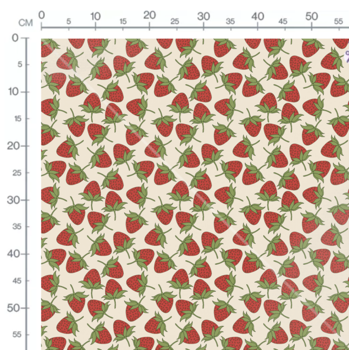 Tissu Imprimé Fraises Retro, 10 tissus au choix – Image 3